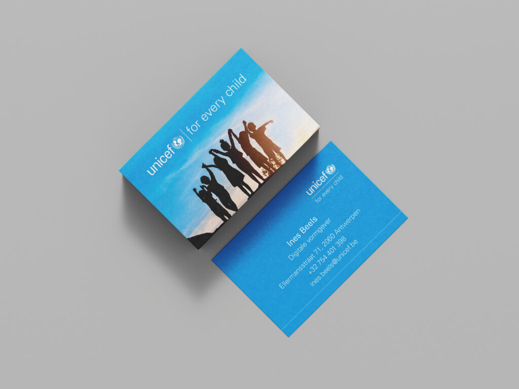 Business card Unicef - Eerste publicatie opdracht 