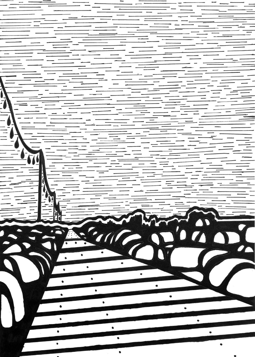 Grafisch design punt, lijn, vlak handgetekend