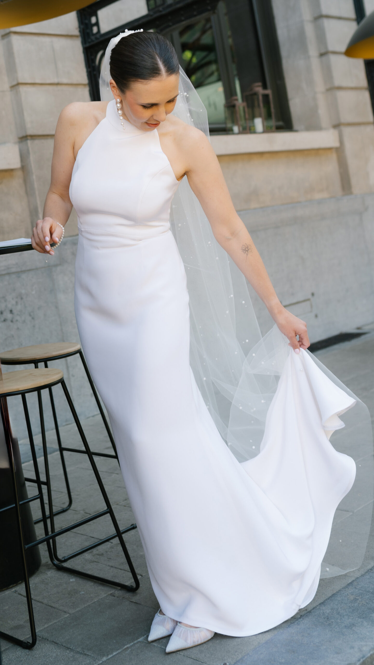 Custom made wedding dress handmade by Ines Beels - final work for the specialisation in haute couture