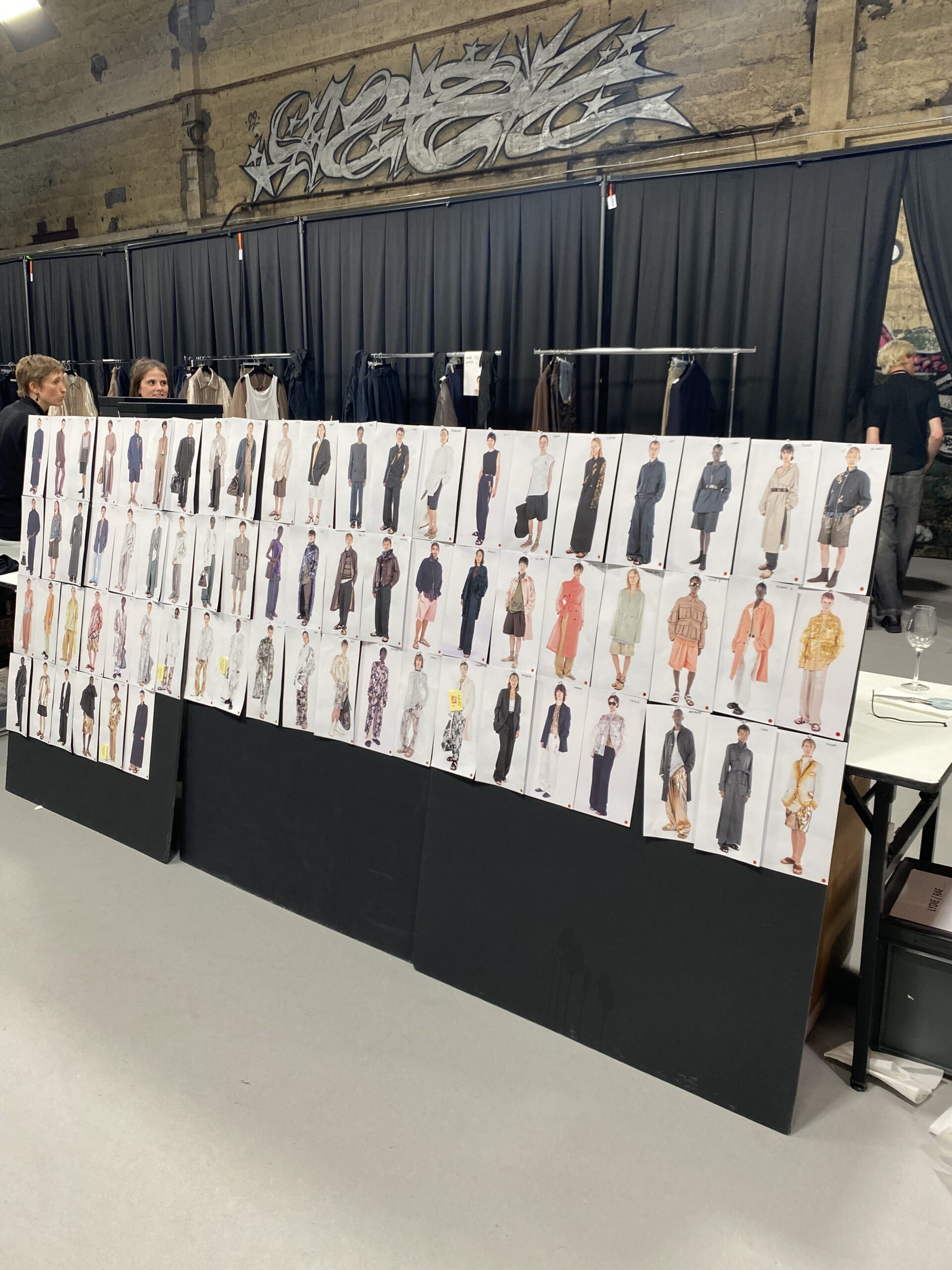 Models board backstage last show Dries Van Noten