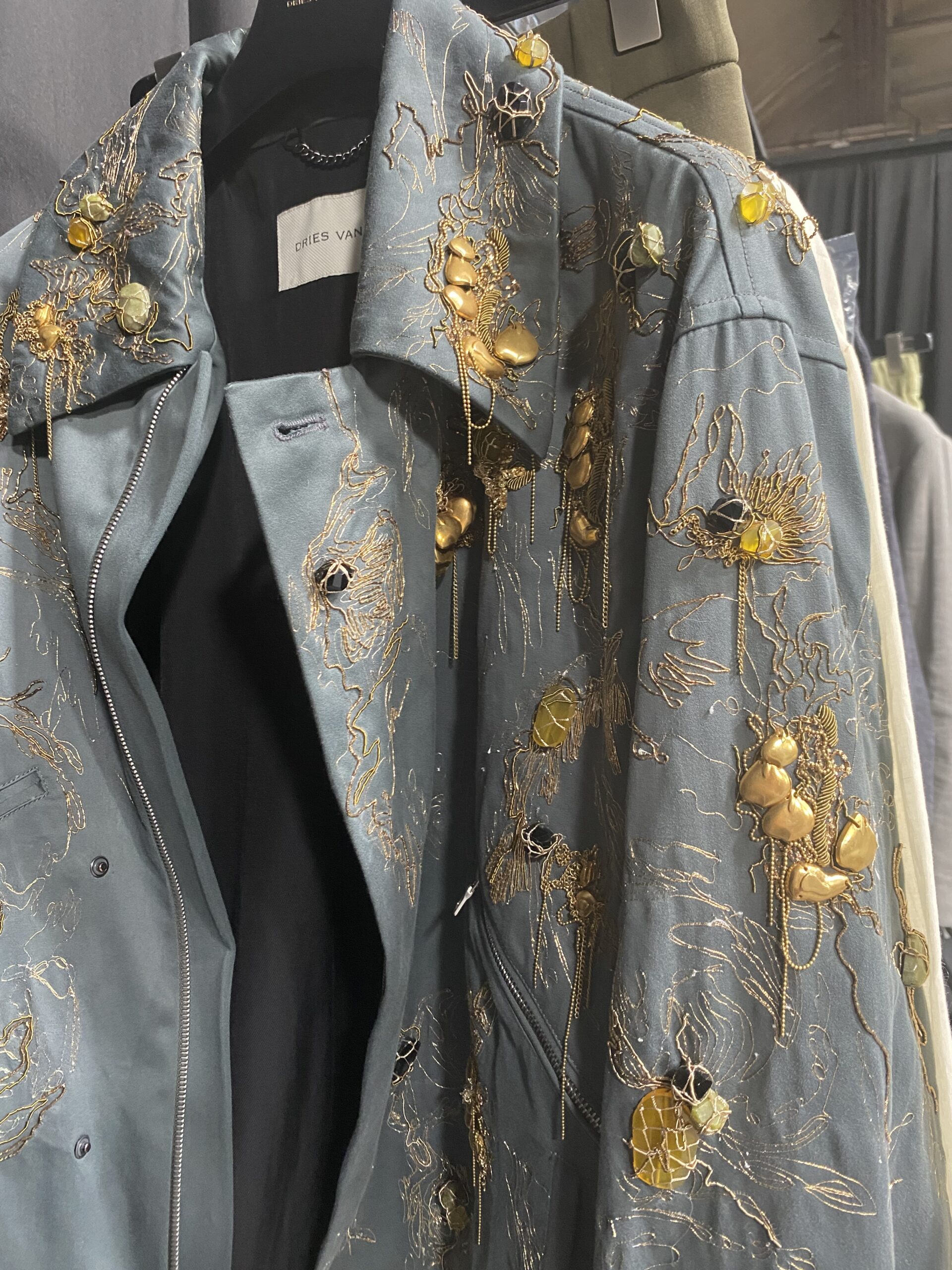 Dries Van Noten coat PFW last show backstage
