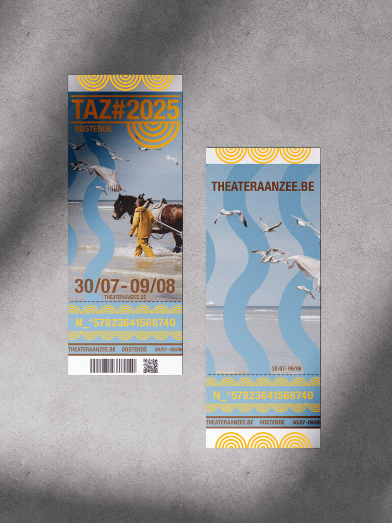 Toegangsticket publication branding festival theater aan zee