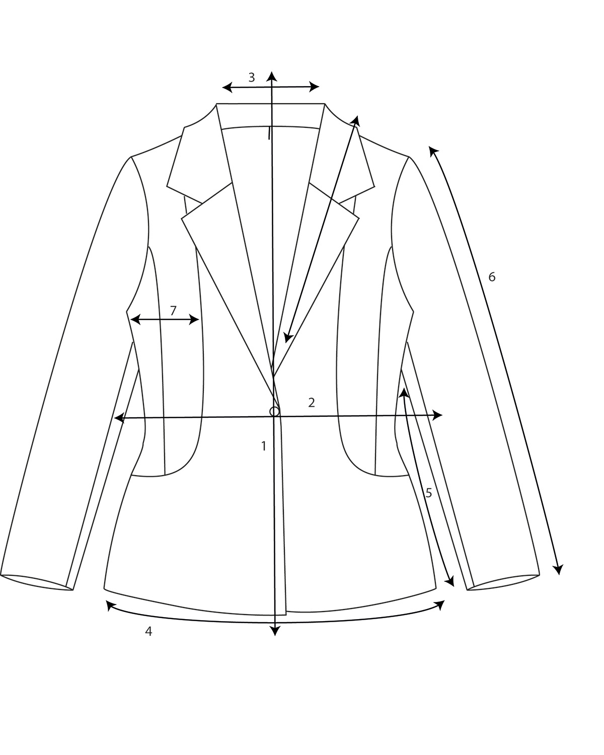 Technical drawing blazer made on Illustrator